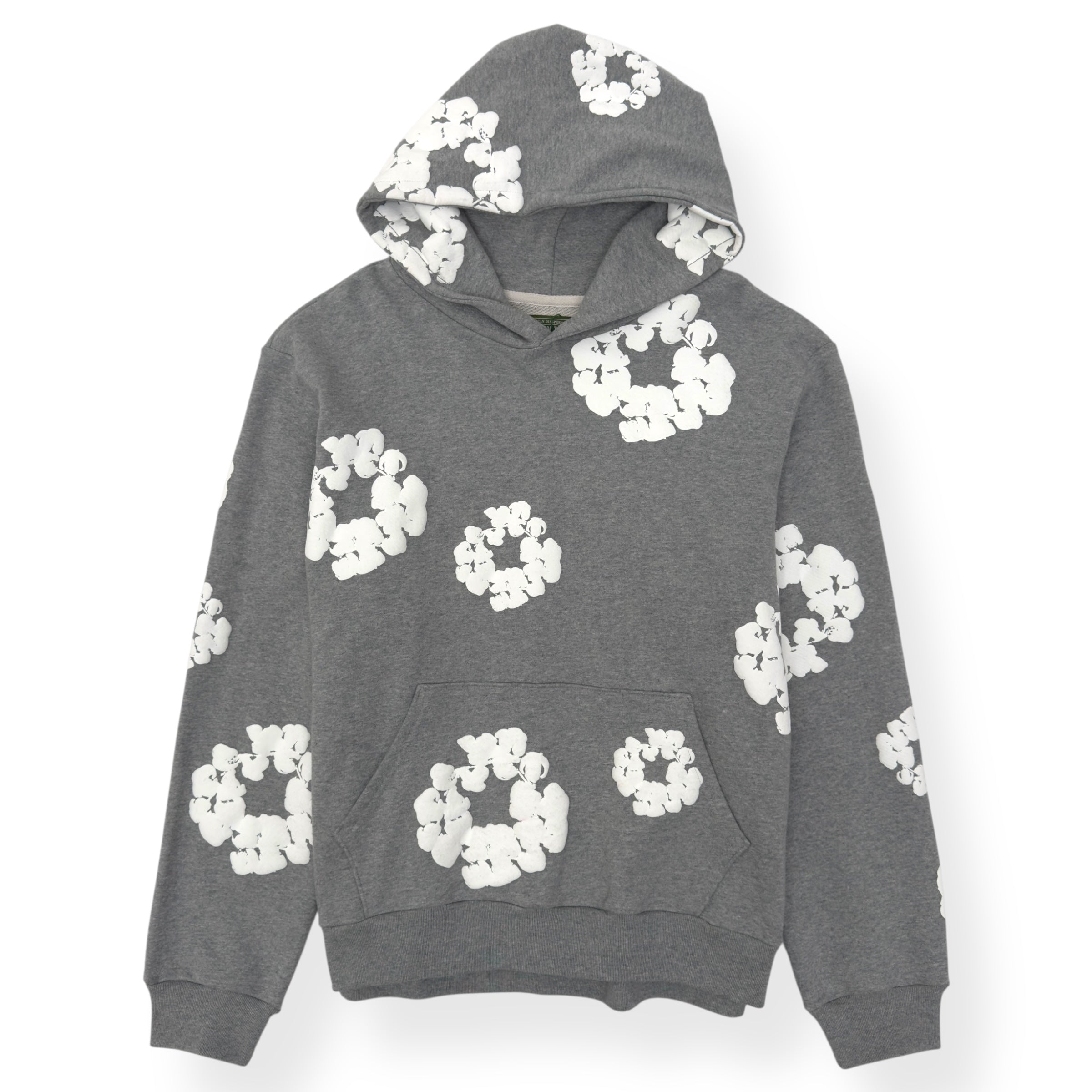 DENIM TEARS THE COTTON WREATH HOODIE GREY / WHITE L