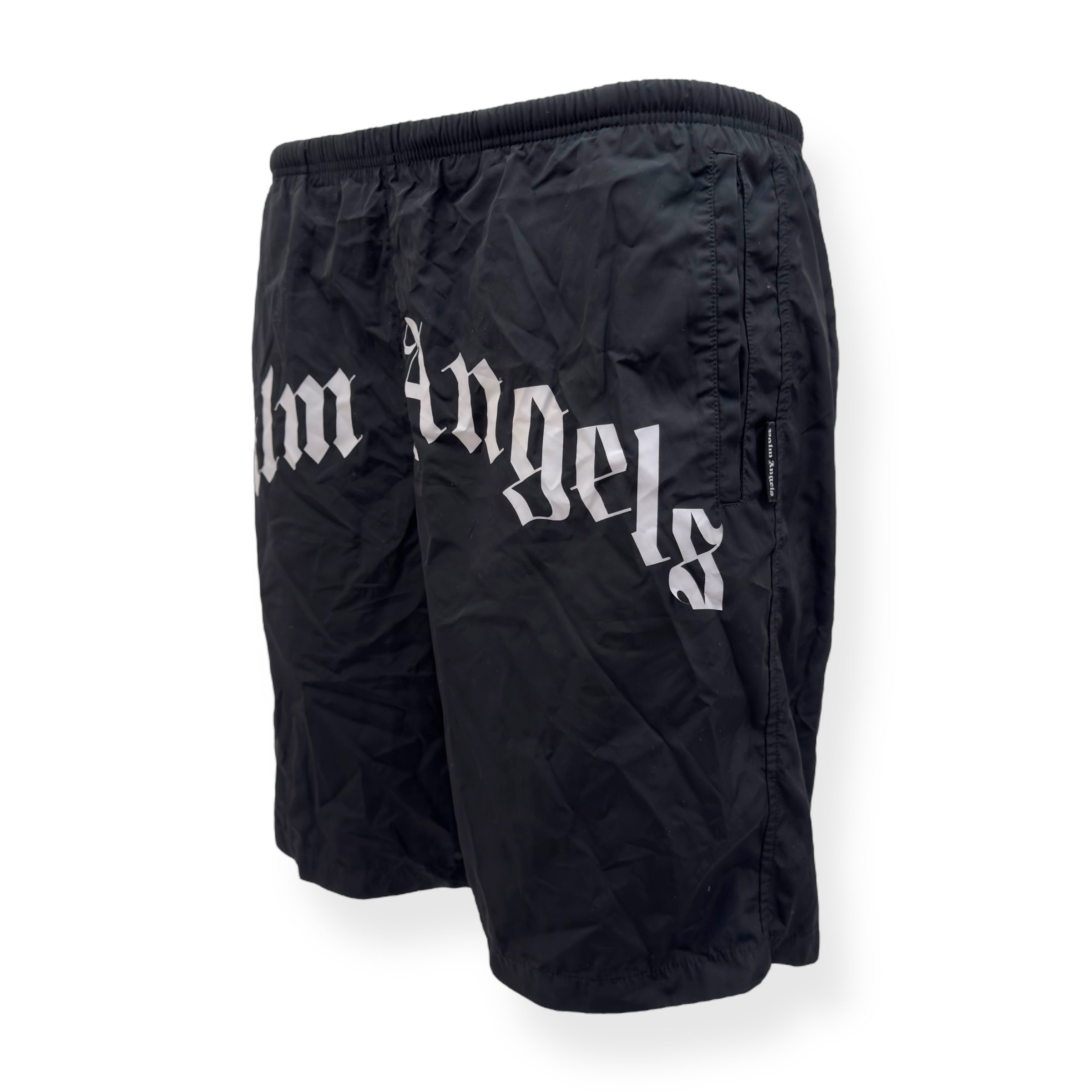PALM ANGELS SWIM SHORTS BLACK / WHITE M
