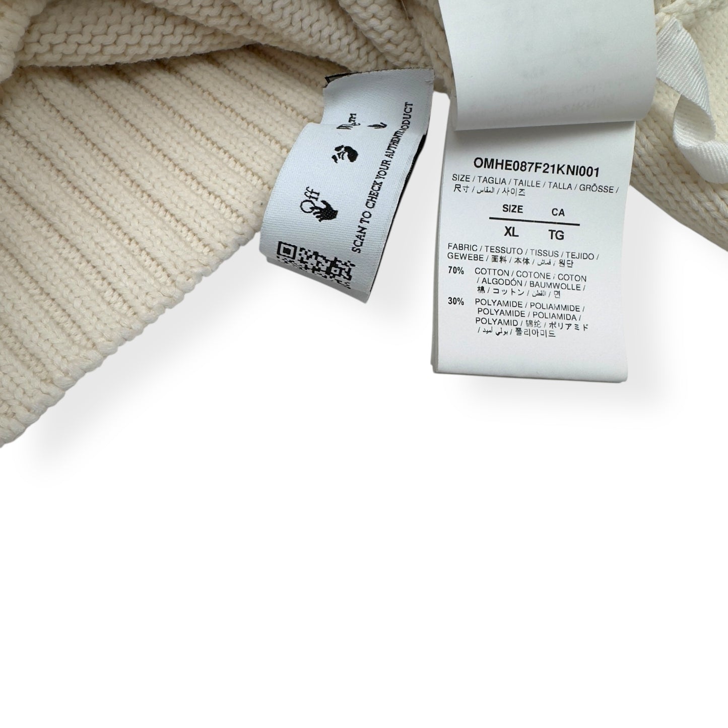 OFF-WHITE ARROW DIAG OUTLINE KNITTED SWEATER TOFU / GREEN XL