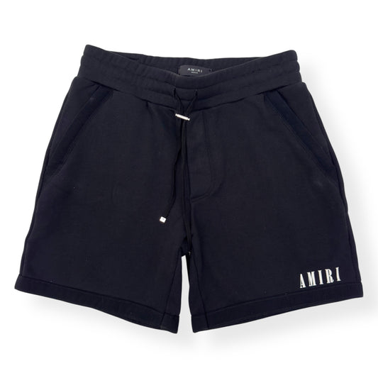 AMIRI LOGO SWEAT SHORTS BLACK / WHITE M