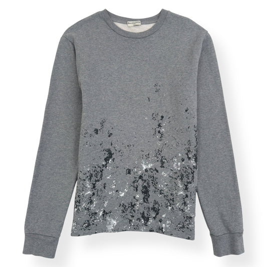BALENCIAGA PAINT SPLATTER SWEATSHIRT GREY / BLACK / WHITE L