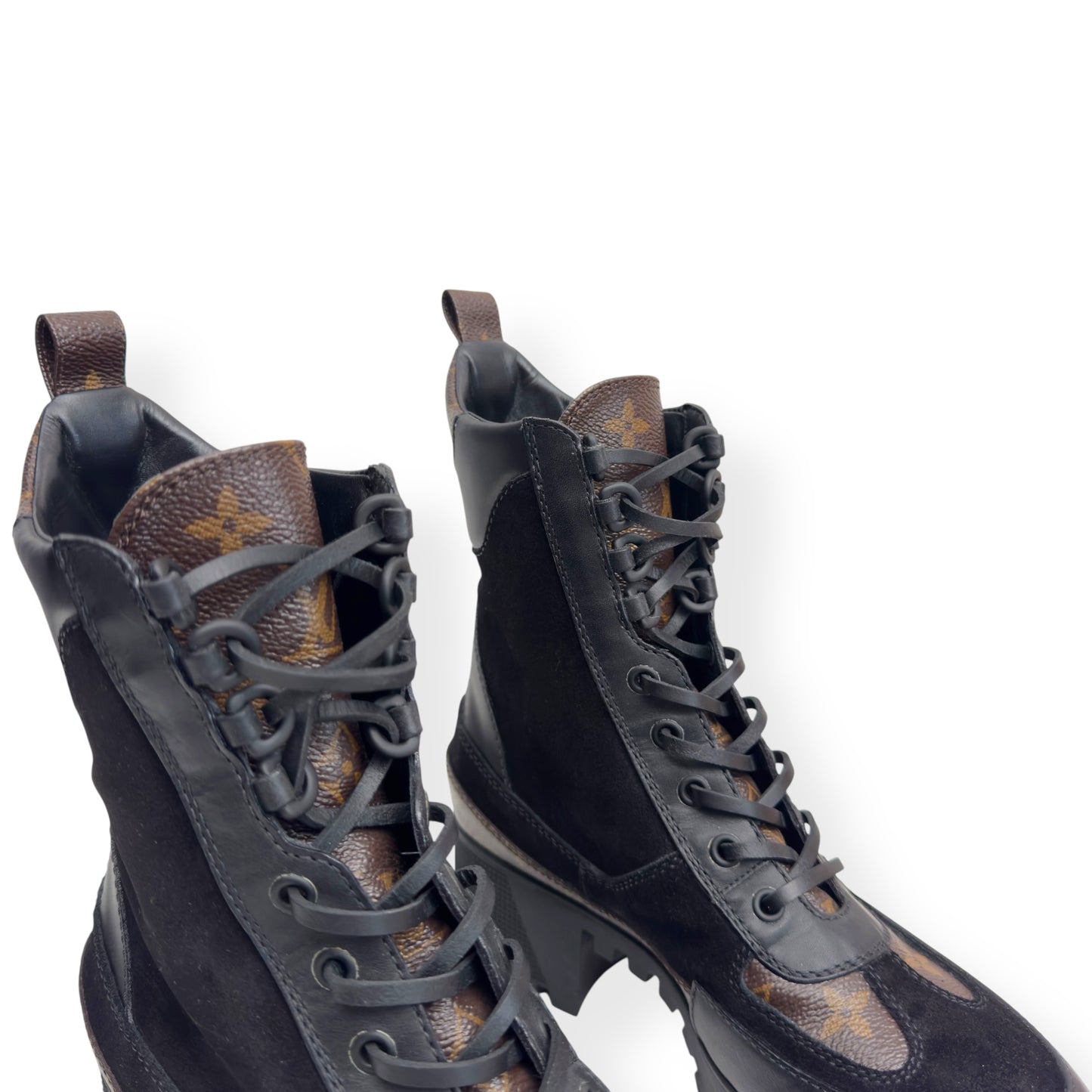 LOUIS VUITTON LAUREATE DESERT BOOTS BLACK / BROWN 38 / UK5
