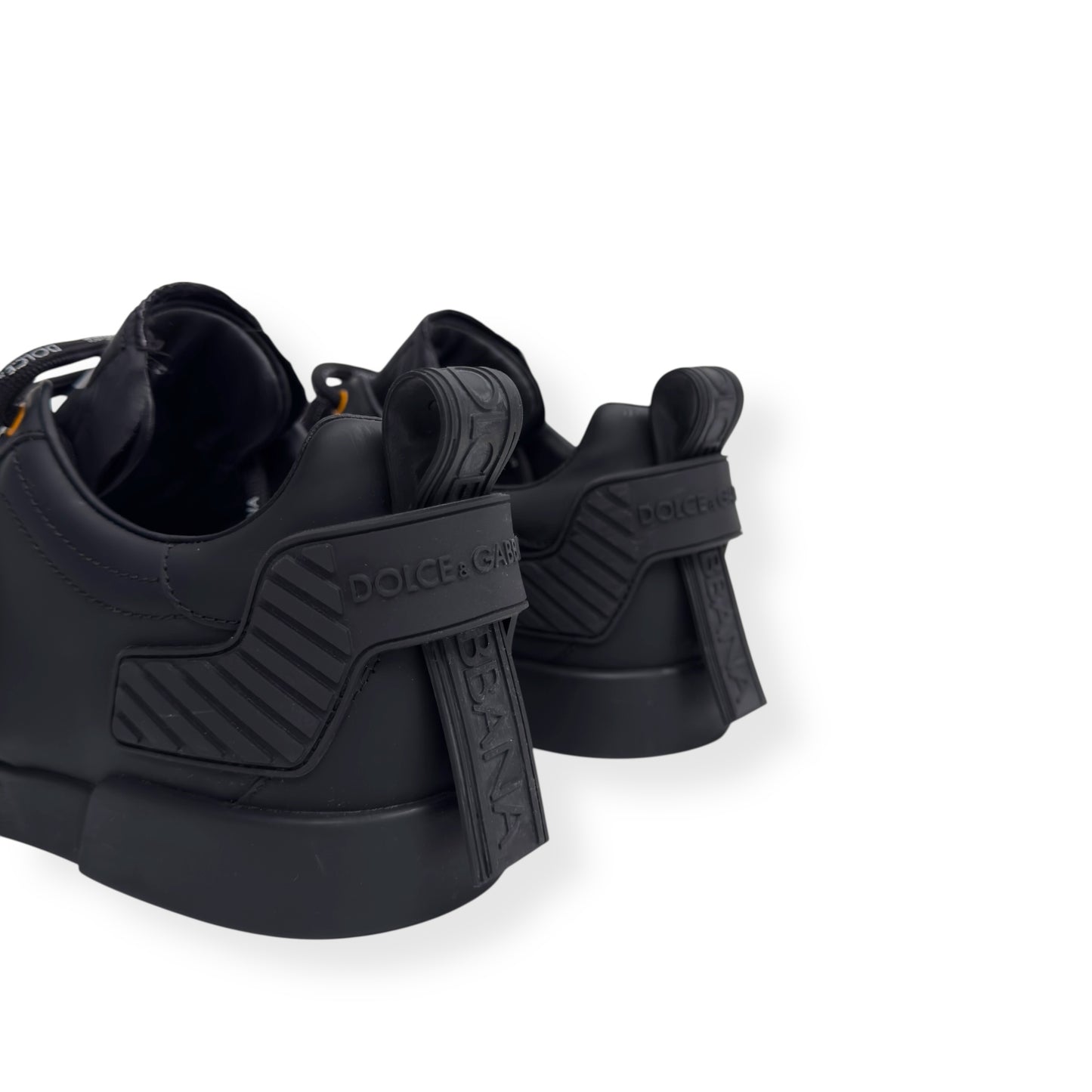 DOLCE & GABBANA PORTOFINO LEATHER SNEAKER BLACK UK9.5
