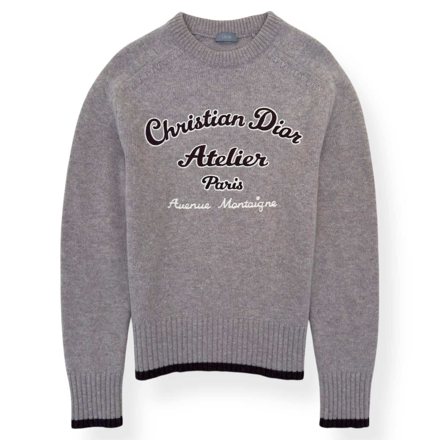 CHRISTIAN DIOR ATELIER WOOL CREWNECK SWEATER GREY M