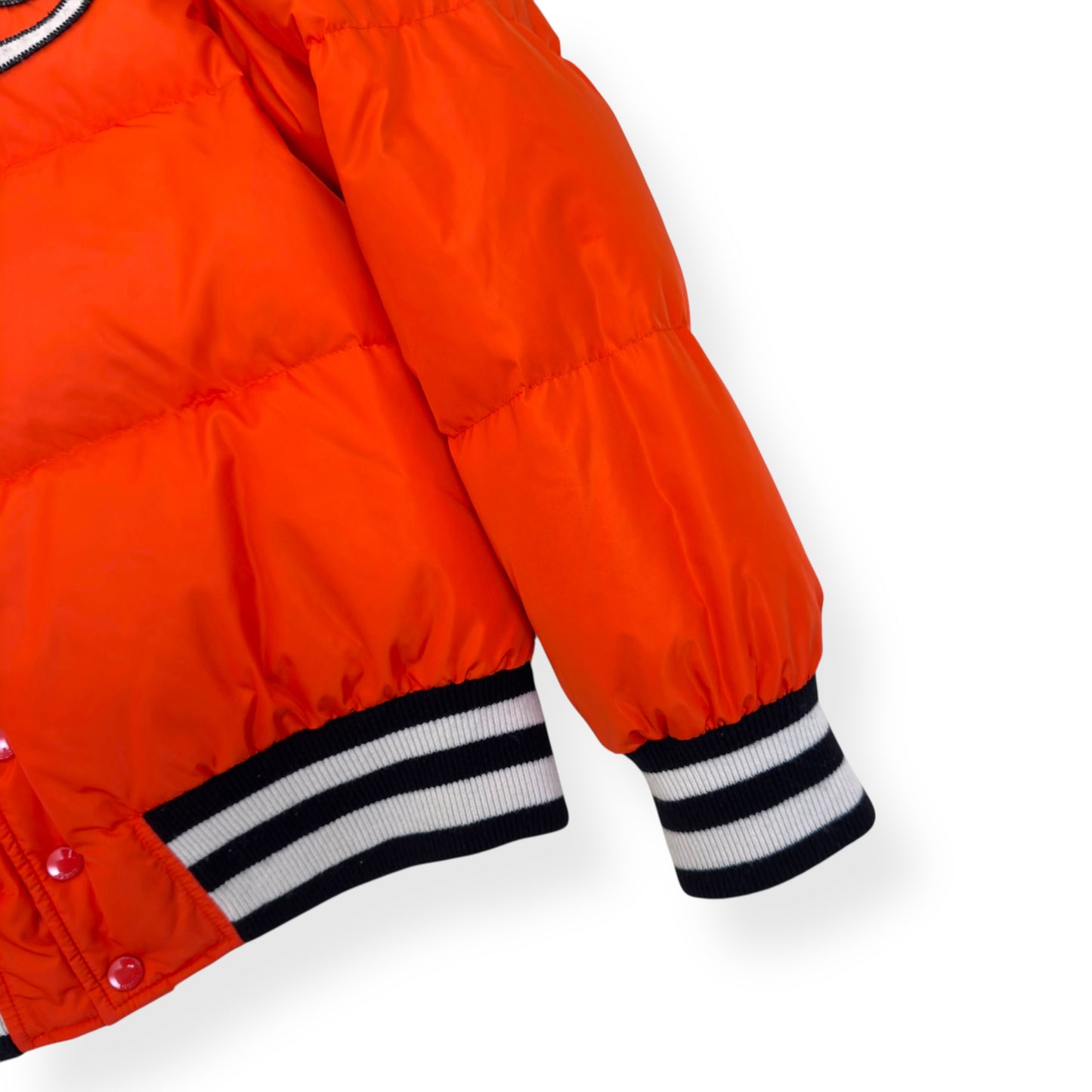 GUCCI NY YANKEES GOOSE DOWN PUFFER BOMBER JACKET ORANGE 46 / S