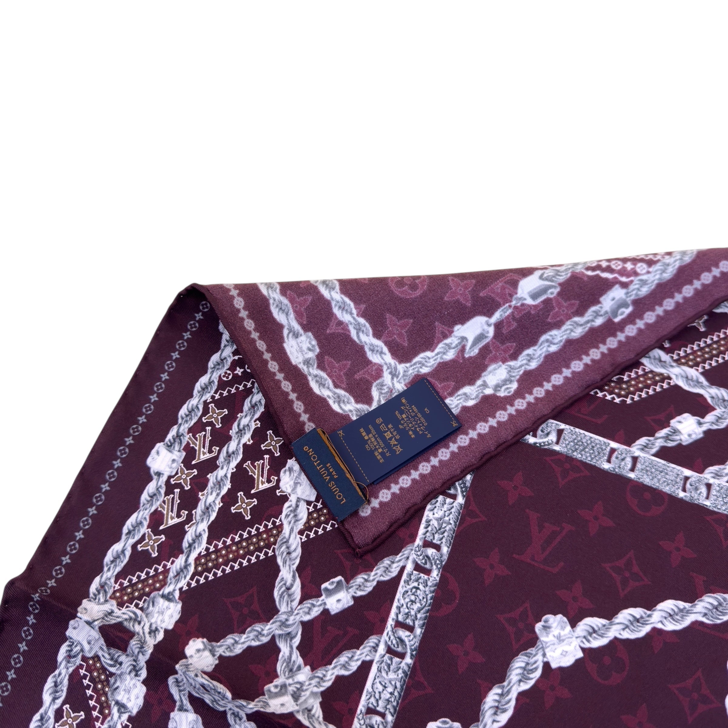 LOUIS VUITTON LV DYNASTY SILK BANDANA BURGUDNY