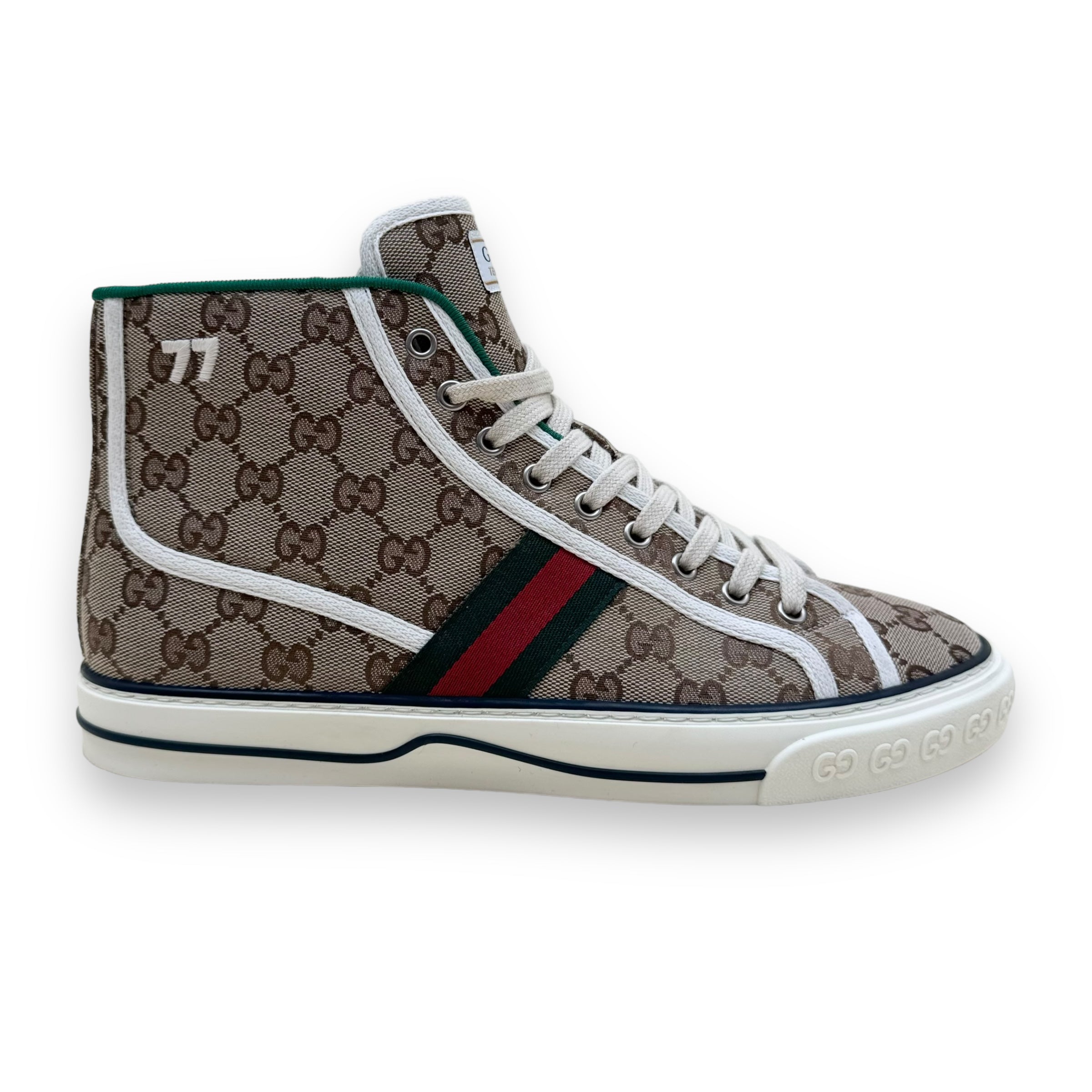 GUCCI GG CANVAS TENNIS 1977 HIGH TOP SNEAKER UK9