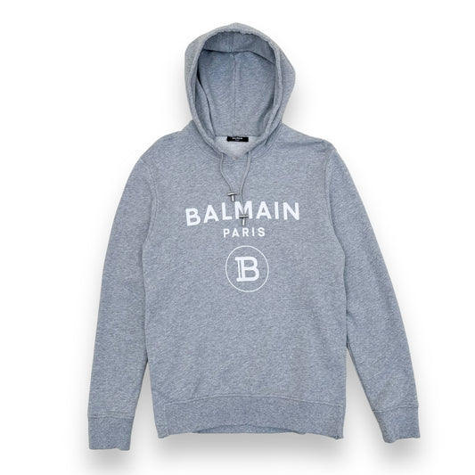 BALMAIN PARIS HOODIE GREY M