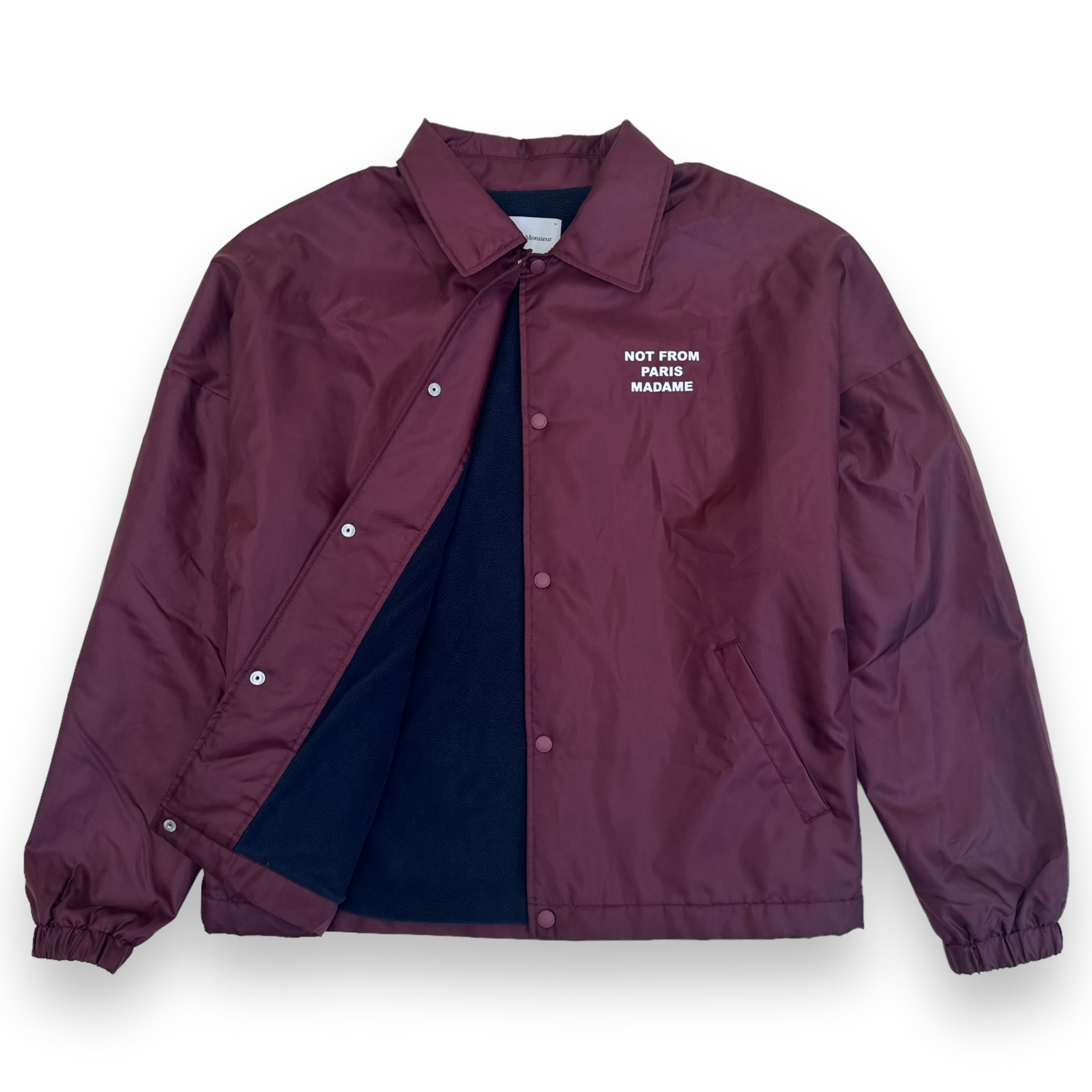 DRÔLE DE MONSIEUR PRINTED SHELL JACKET BURGUNDY XL