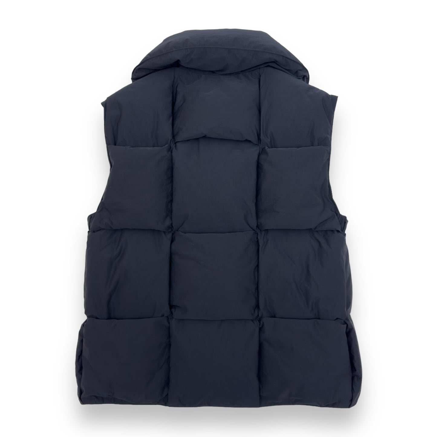 BOTTEGA VENETA OVERSIZED INTRECCIATO QUILTED DOWN GILET PUFFER BLACK S