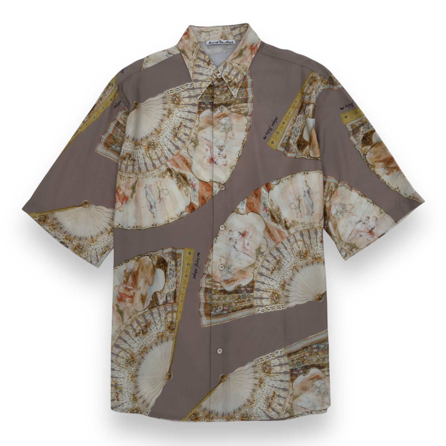 ACNE STUDIOS OVERSIZED SANDROS FAN PRINT SHORT SLEEVE SHIRT S