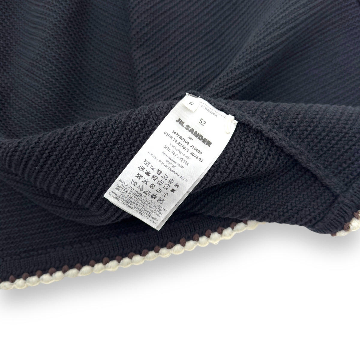 JIL SANDER PLUS RECYCLED KNIT VEST BLACK 52 / XL