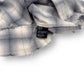AMIRI FLANNEL LOGO APPLIQUÉ BRUSHED COTTON SHIRT BLUE / BLACK M
