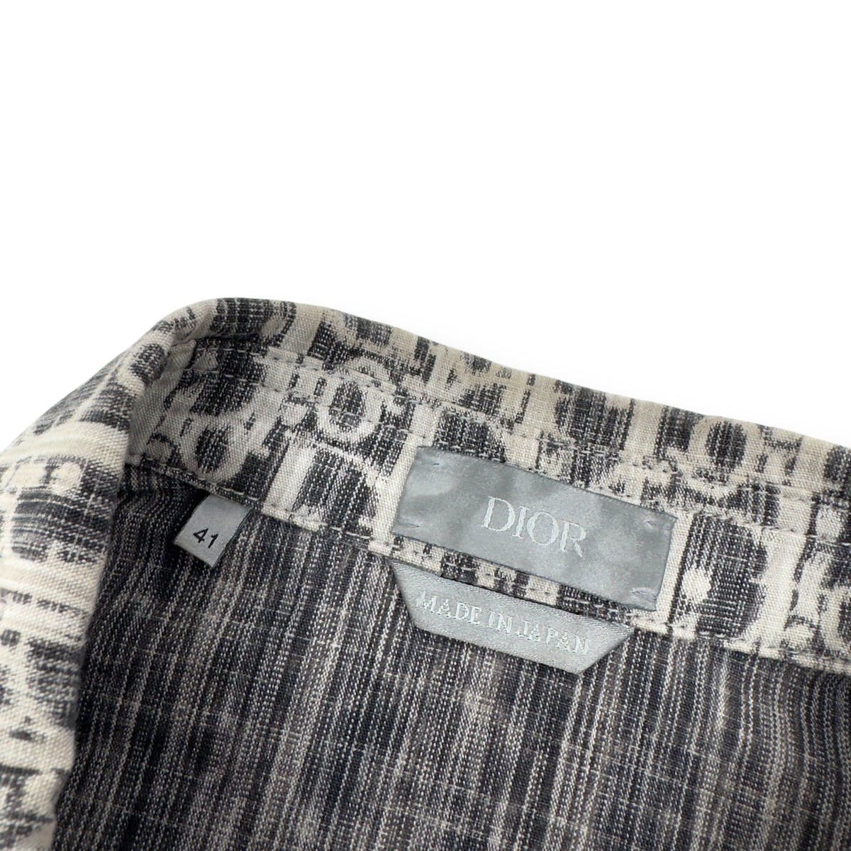 DIOR OBLIQUE KASURI COTTON DENIM SHIRT BLACK / WHITE 41 / L
