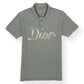 DIOR LOGO EMBROIDERED LOGO POLO SHIRT GREEN M