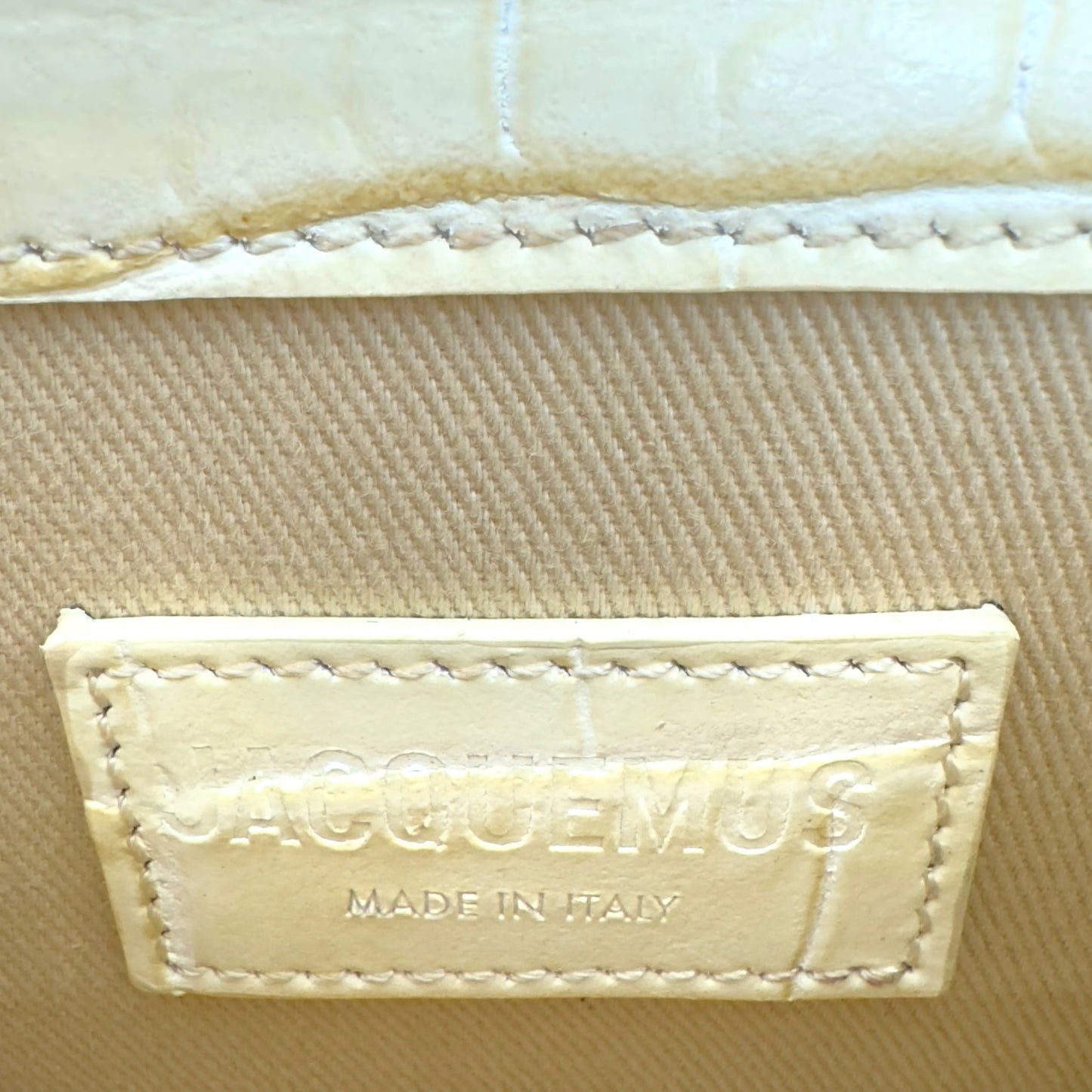 JACQUEMUS LE CHIQUITO MINI CROC EMBOSSED BAG CREAM MINI