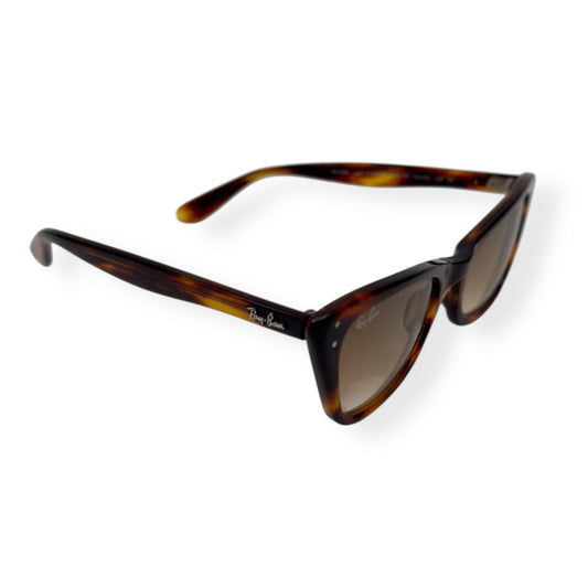 RAY BAN LADY BURBANK SUNGLASSES IN STRIPED HAVANA CLEAR / BROWN