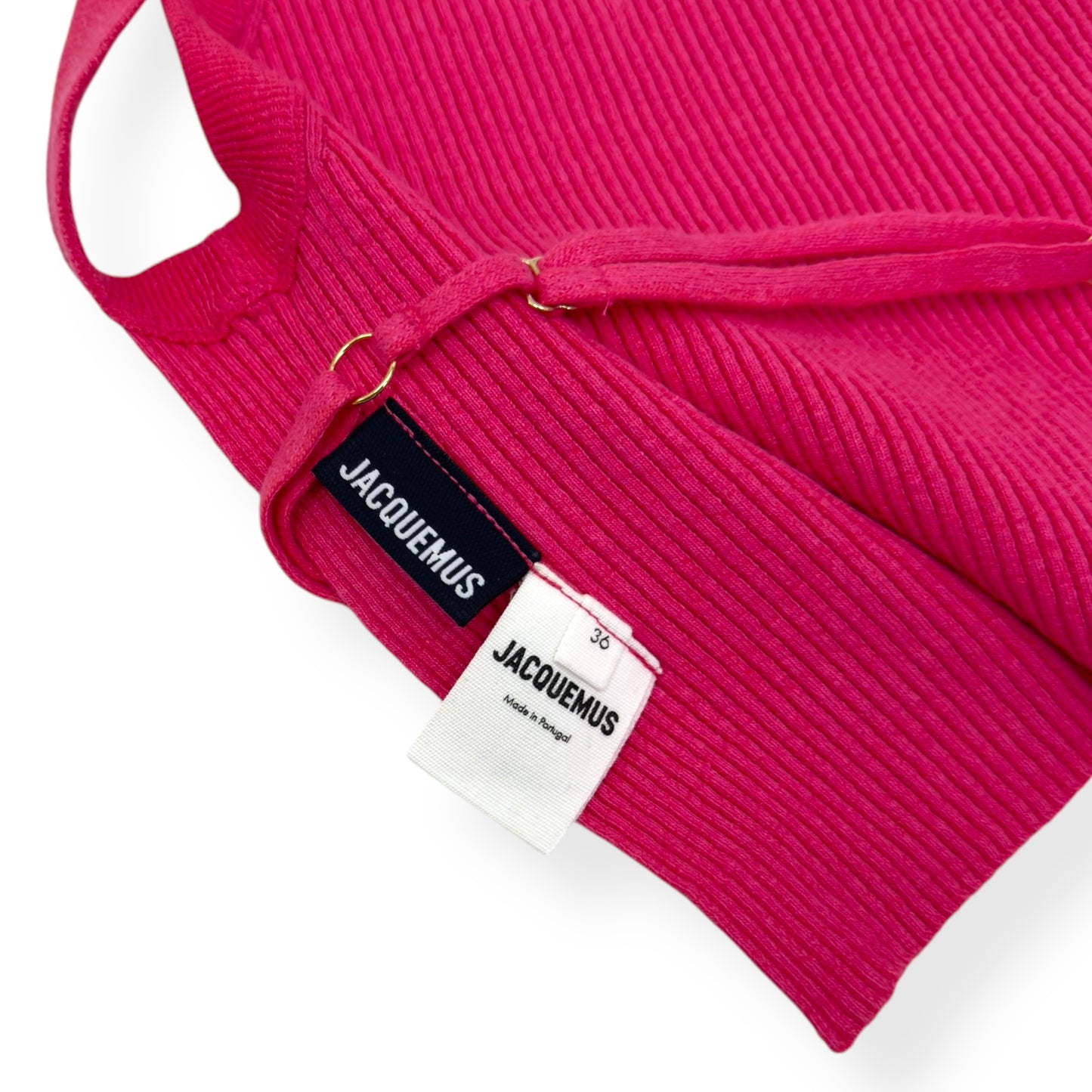 JACQUEMUS LA MAILLE ASCU ONE-SHOULDER TOP PINK 36 / S