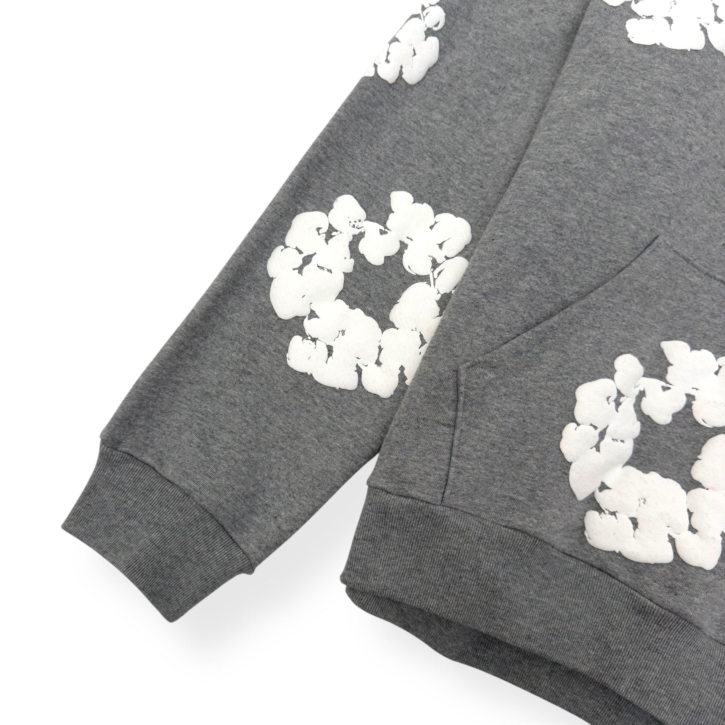 DENIM TEARS THE COTTON WREATH HOODIE GREY / WHITE L