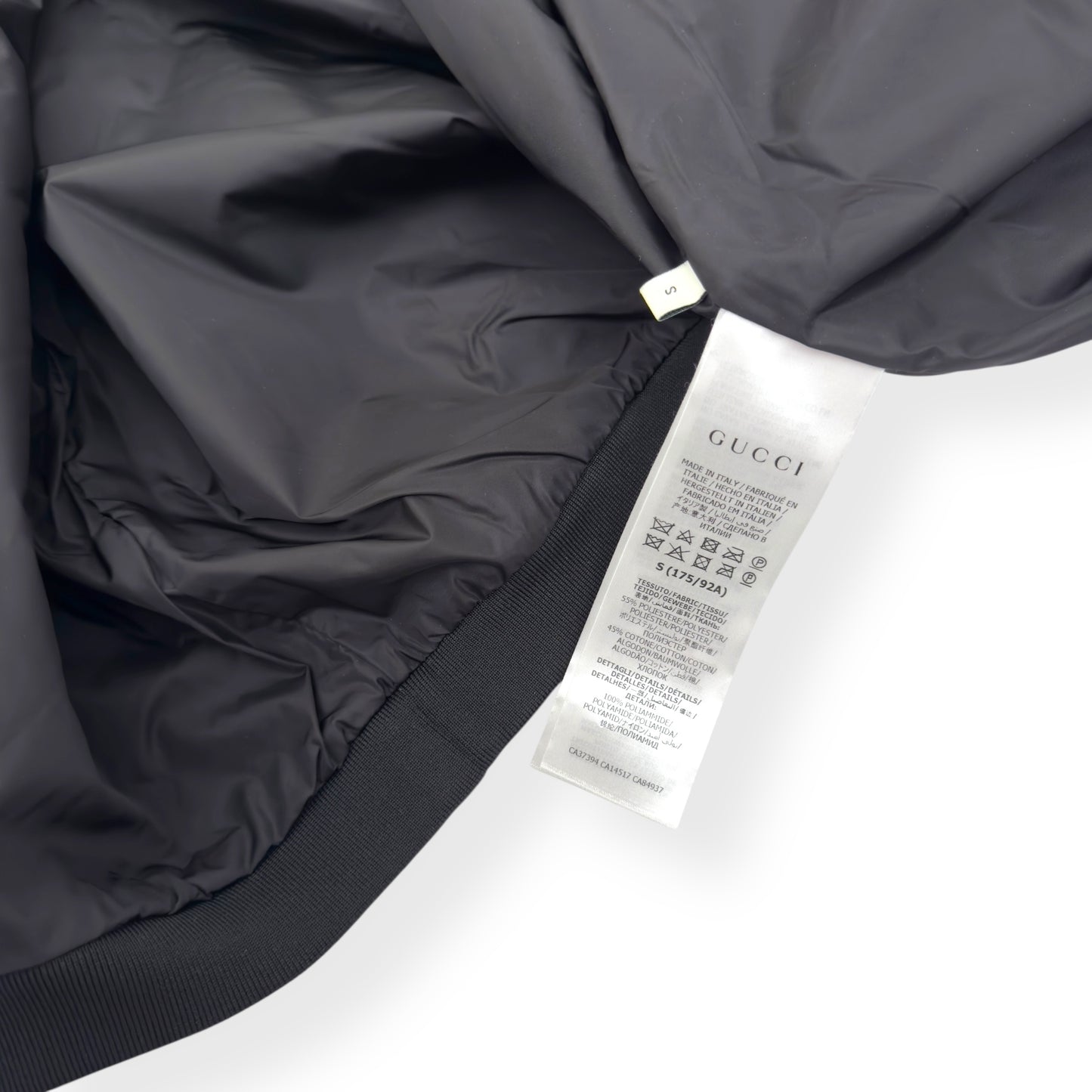 GUCCI TECHNICAL JERSEY TRACK JACKET BLACK / GREY S