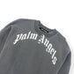 PALM ANGELS CURVED LOGO SWEATSHIRT GREY / WHITE S