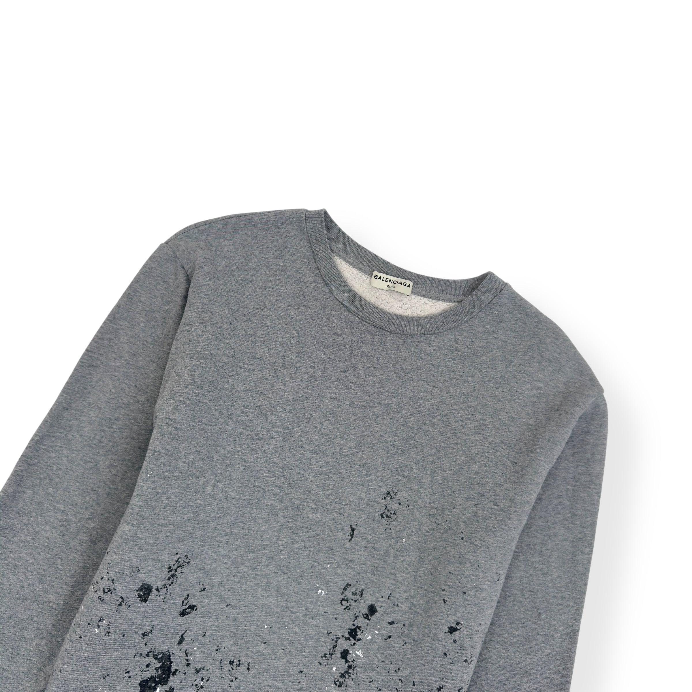 BALENCIAGA PAINT SPLATTER SWEATSHIRT GREY / BLACK / WHITE L