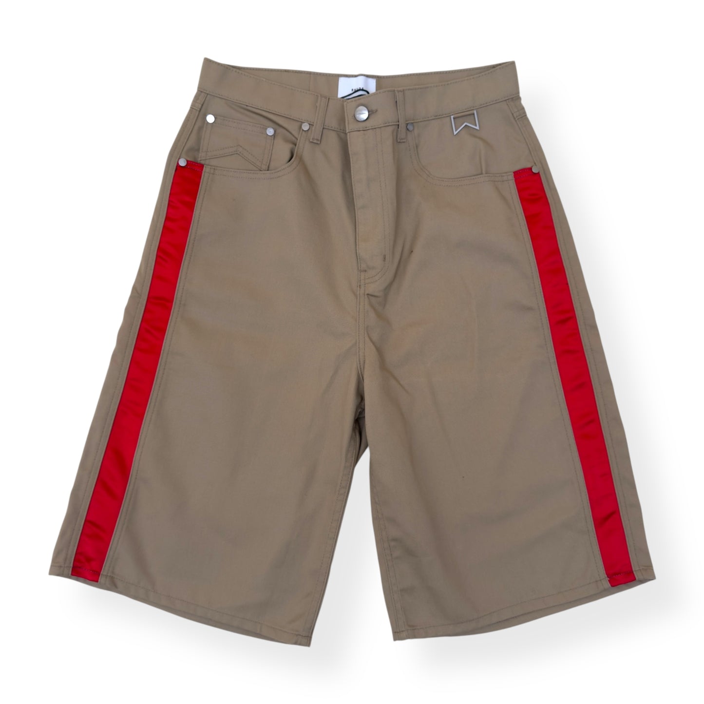 RHUDE X HARRODS BERMUDA SHORTS BEIGE / RED M