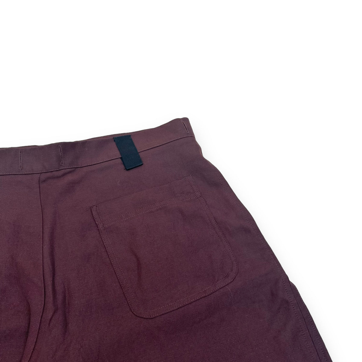 JACQUEMUS LE RAPHIA LINEN SHORTS BURGUNDY XL