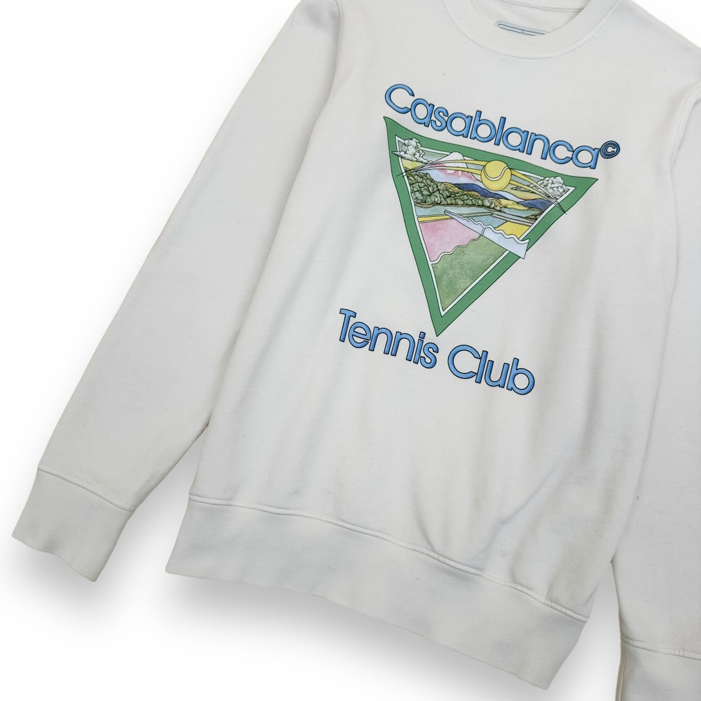 CASABLANCA TENNIS CLUB ICON GRAPHIC-PRINT SWEATSHIRT WHITE M