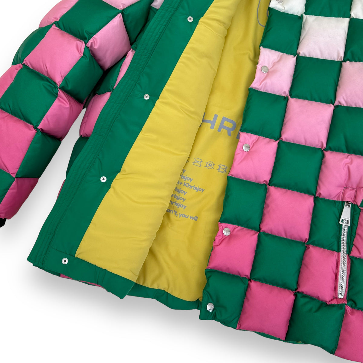 KHRISJOY PUFF KHRISMAN DAMIER SHADE DOWN PUFFER JACKET MULTICOLOURED L