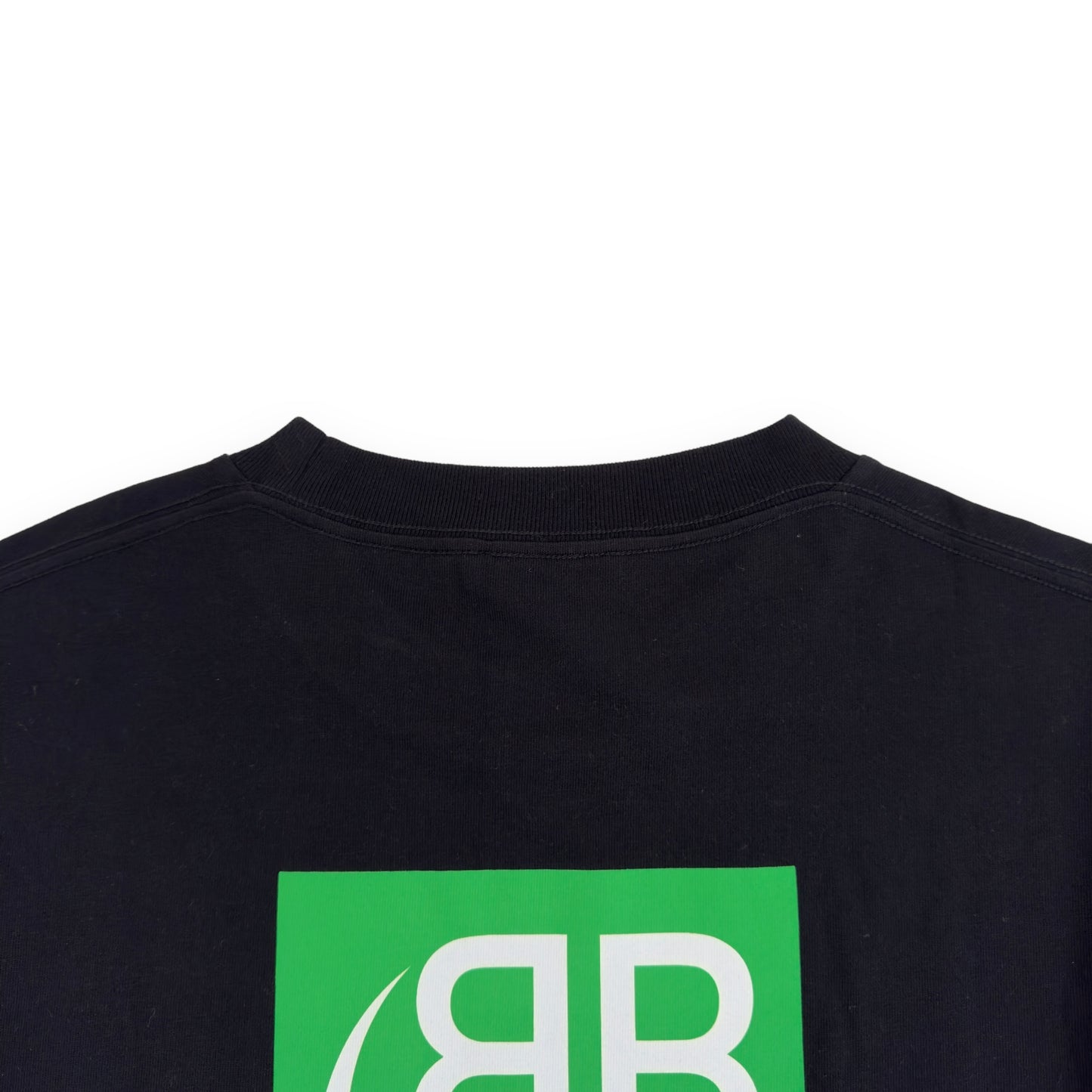 BALENCIAGA BIO-LOGO COTTON T-SHIRT BLACK / GREEN M