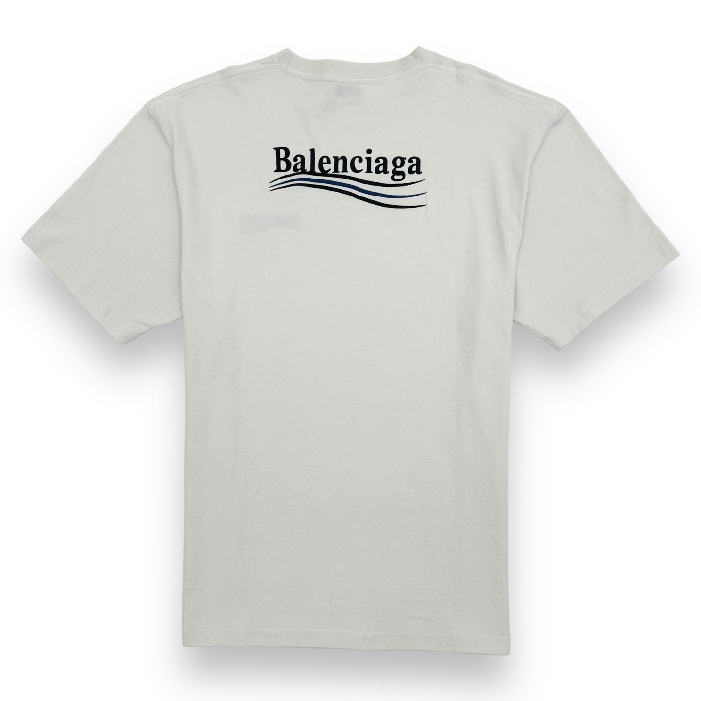 BALENCIAGA OVERSIZED EMBROIDERED LOGO T-SHIRT WHITE L