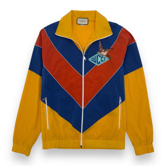 GUCCI APPLIQUÉD COLOUR-BLOCK SHELL JACKET MULTICOLOURED XL