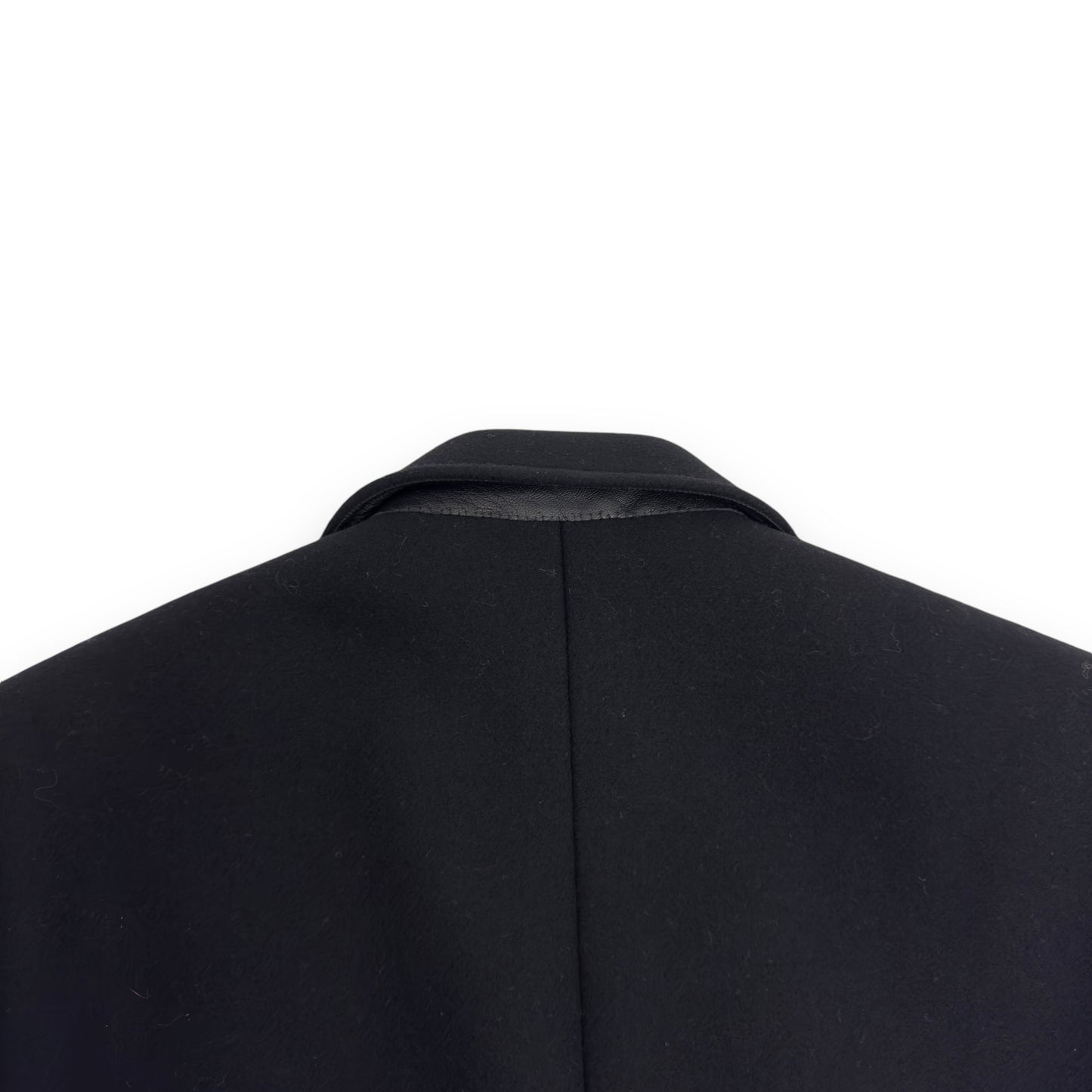 SAINT LAURENT WOOL COAT BLACK XL