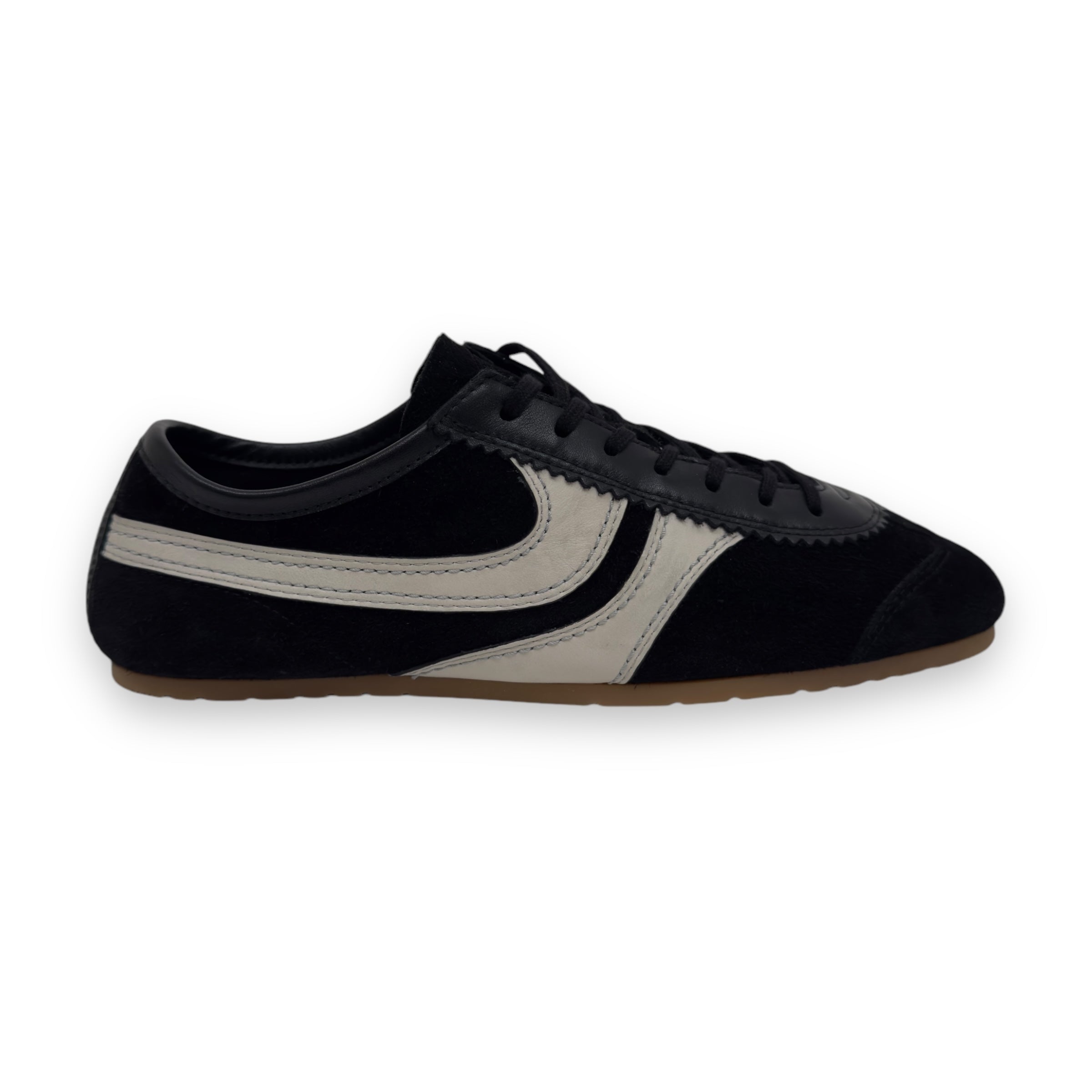 DRIES VAN NOTEN 70’S SUEDE LOW TOP SNEAKER BLACK / WHITE UK7.5