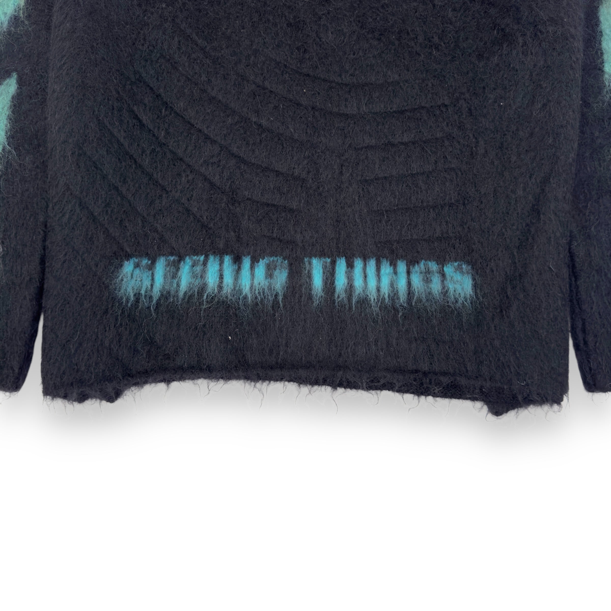 OFF-WHITE MOHAIR GRADIENT ARROW SWEATER BLACK M