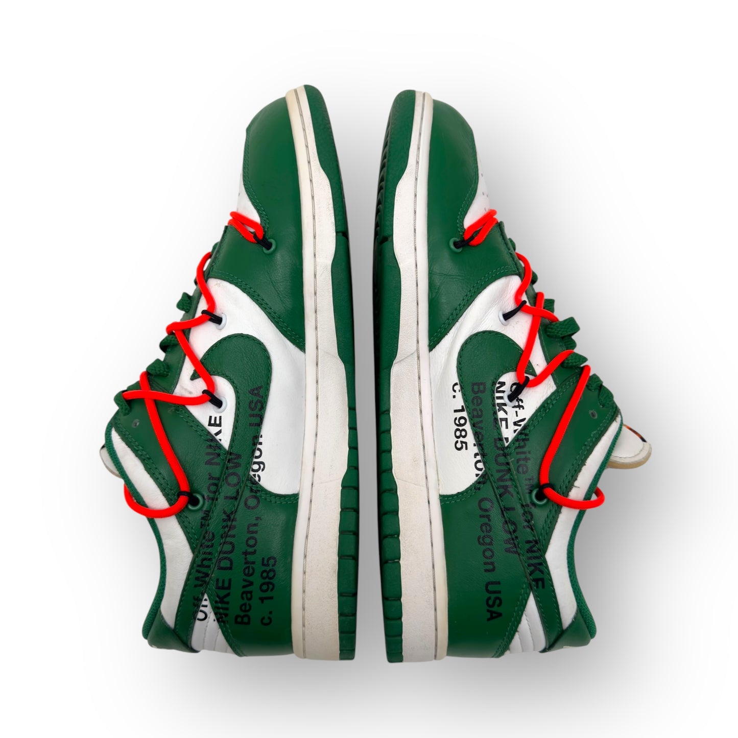 OFF-WHITE X NIKE DUNK LOW SNEAKER PINE GREEN UK9.5