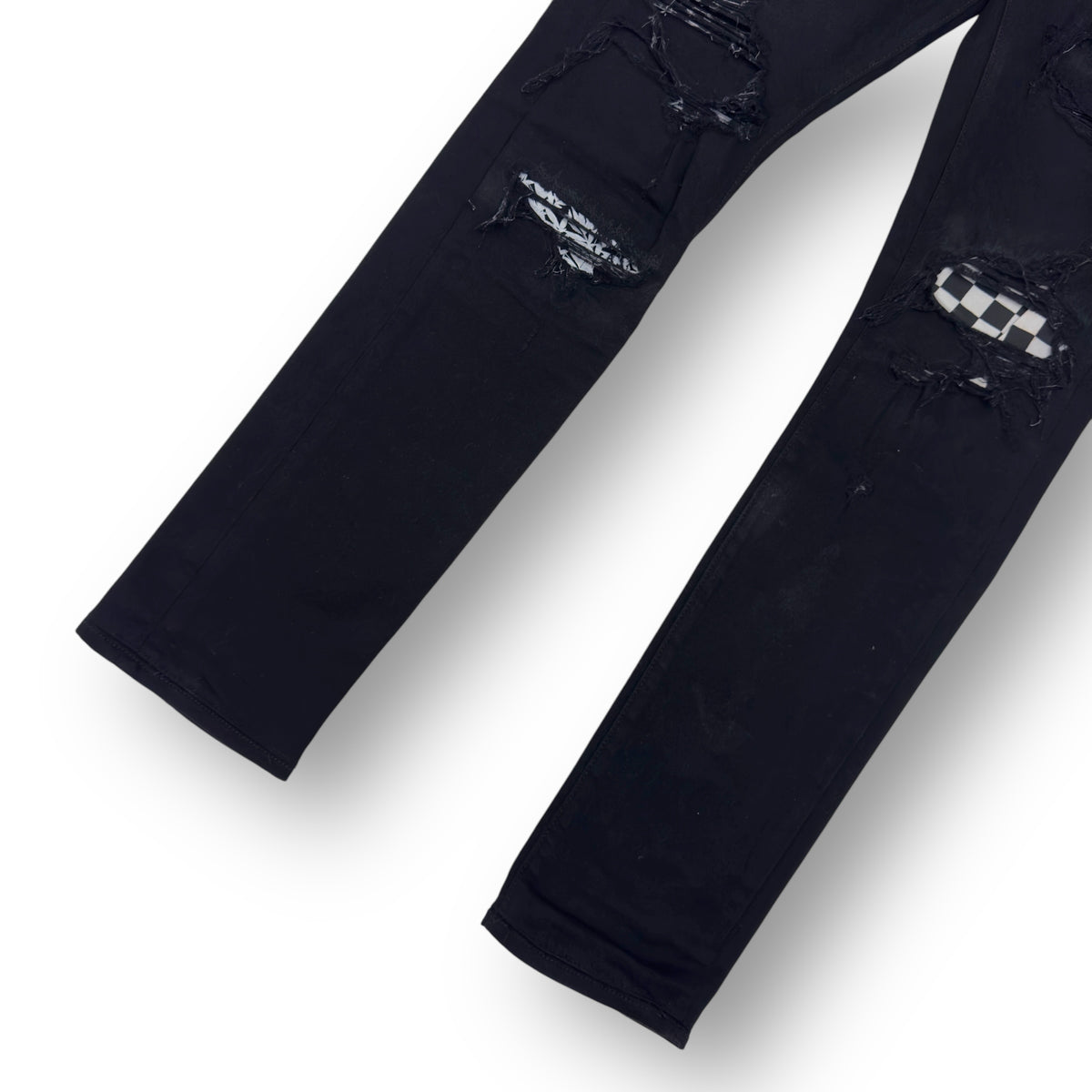 AMIRI BANDANA ART PATCH DENIM SKINNY JEANS BLACK W32