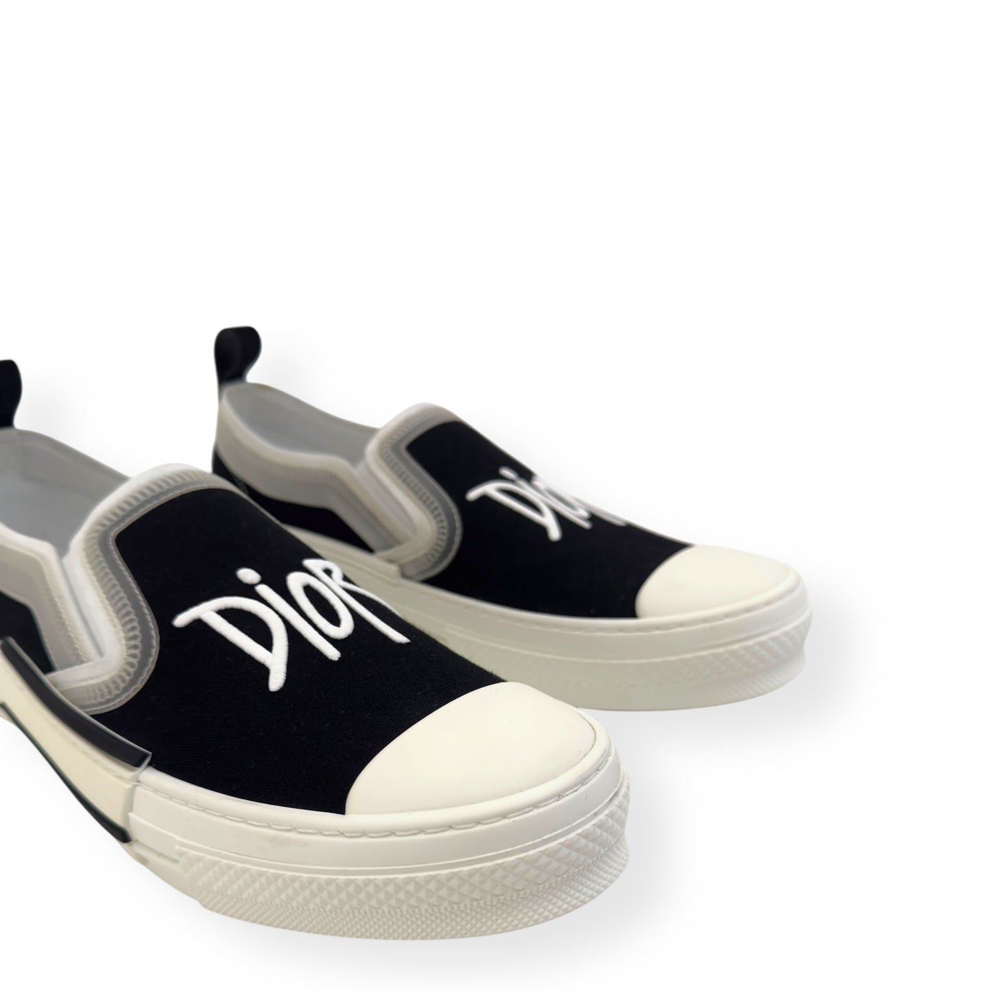 DIOR X SHAWN STUSSY B23 SLIP ON SNEAKER WHITE / BLACK UK8.5
