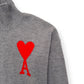 AMI PARIS AMI DE COEUR TURTLENECK SWEATER GREY / RED M