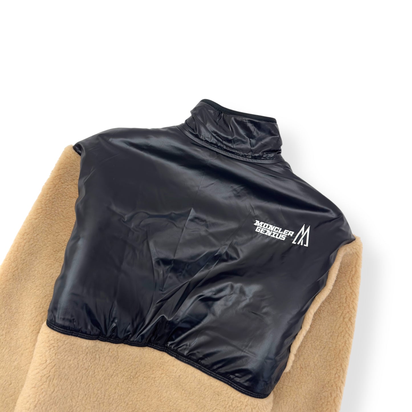 MONCLER GENIUS FLEECE JACKET BEIGE / BLACK M