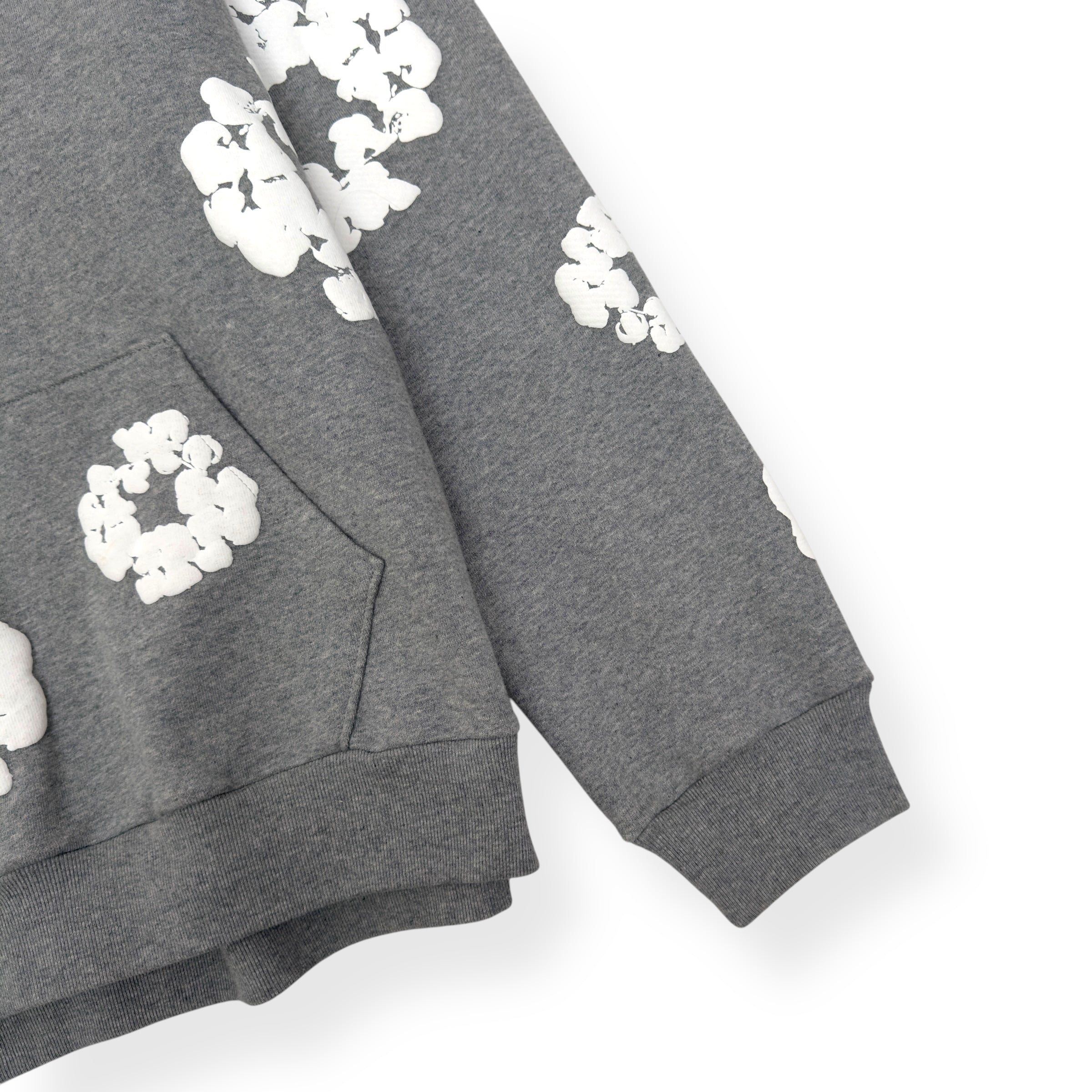DENIM TEARS THE COTTON WREATH HOODIE GREY / WHITE L