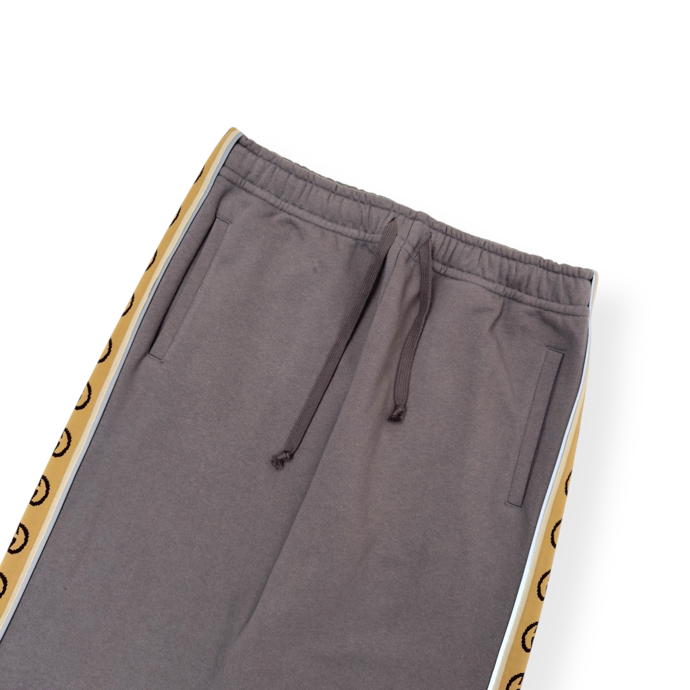 GUCCI TAPE DETAIL COTTON SWEATPANTS GREY L