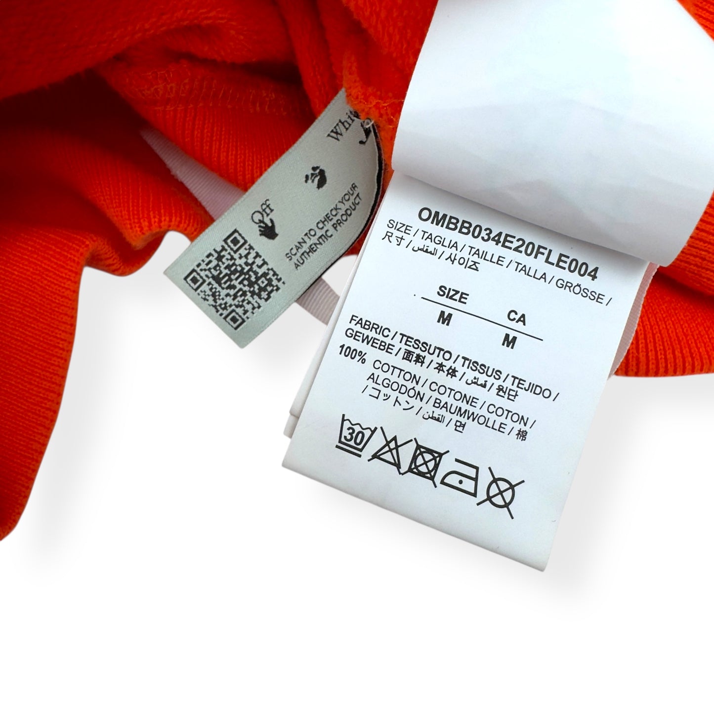 OFF-WHITE VIBE ARROW HOODIE ORANGE M