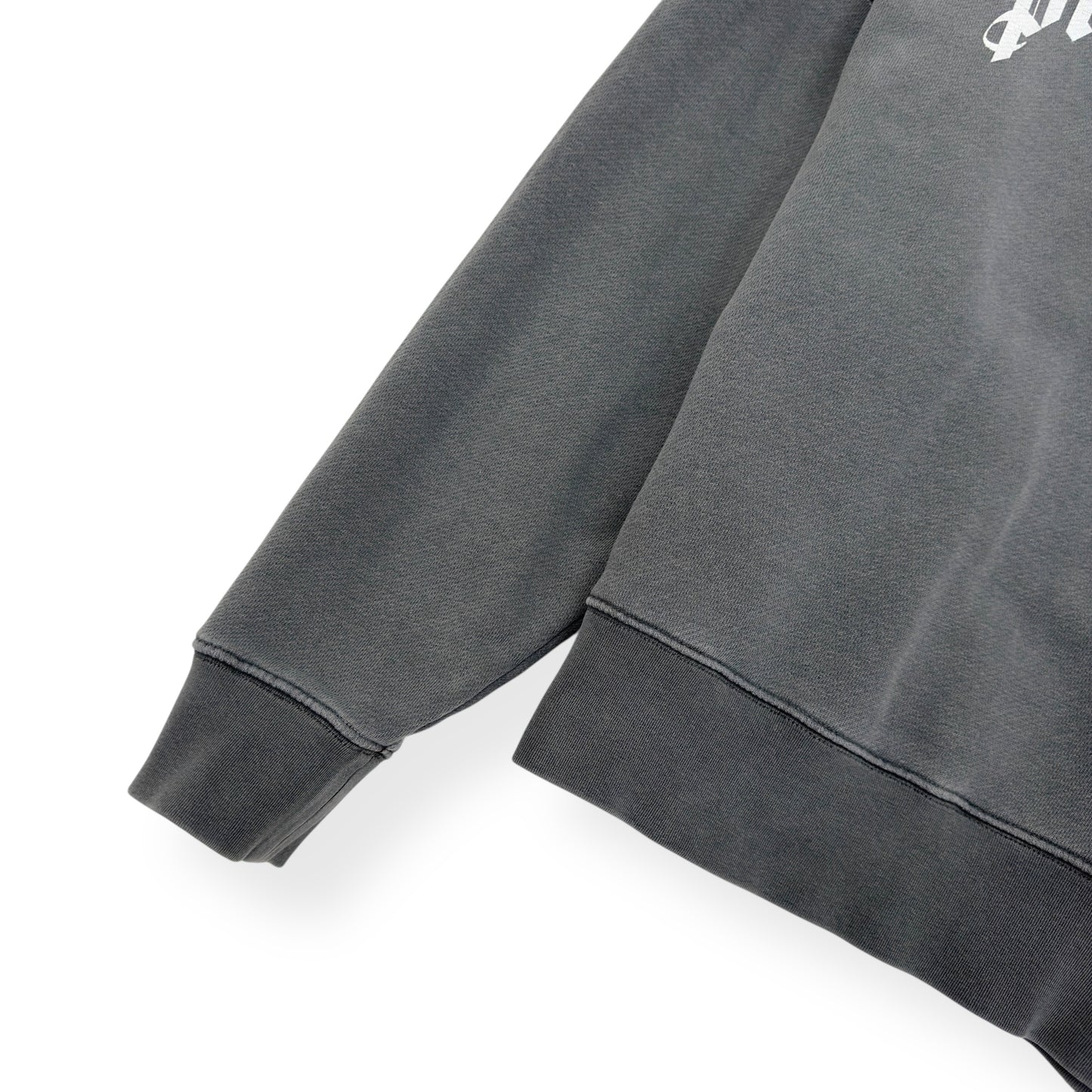 PALM ANGELS CURVED LOGO SWEATSHIRT GREY / WHITE S