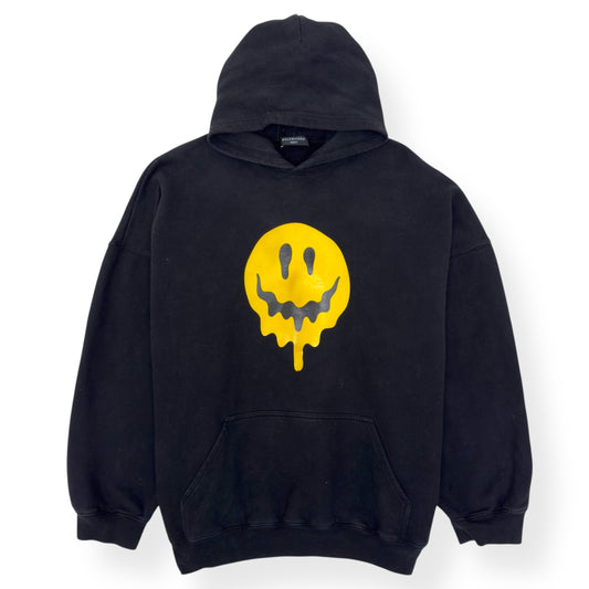 BALENCIAGA SMILEY HOODIE BLACK / YELLOW M