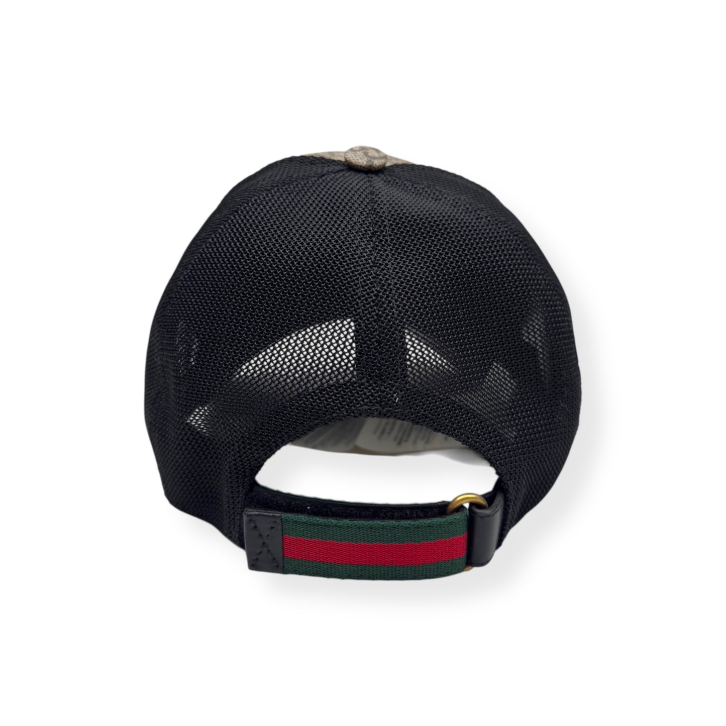 GUCCI TIGER PRINT GG SUPREME BASEBALL CAP BEIGE / BLACK O/S