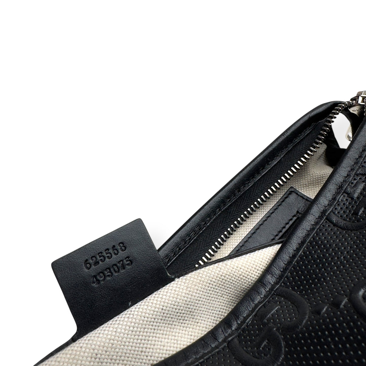 GUCCI GG EMBOSSED CLUTCH BAG BLACK S