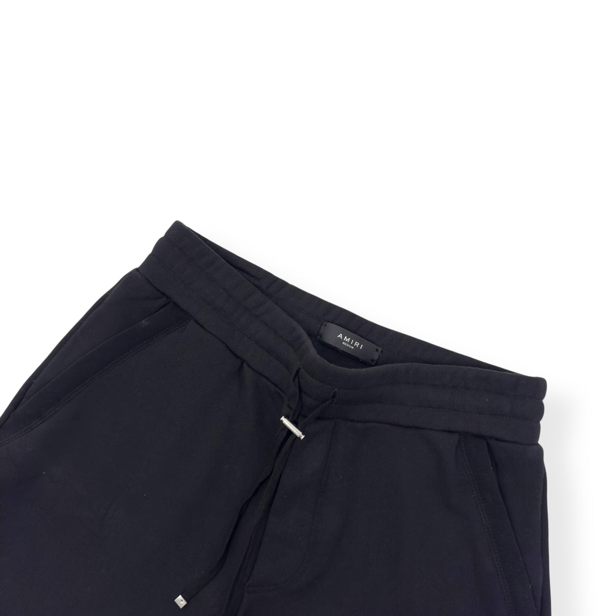 AMIRI LOGO SWEAT SHORTS BLACK / WHITE M