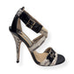 JIMMY CHOO ELAPHE PYTHON / PATENT LEATHER HEELS GREY / BLACK 36 / UK3
